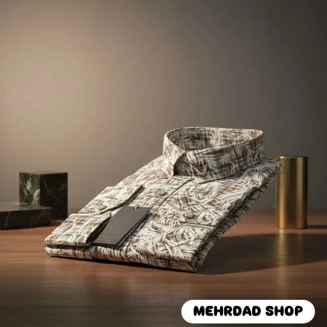 پیراهن هاوایی آستین بلند صدرصد نخ پنبه وارداتی