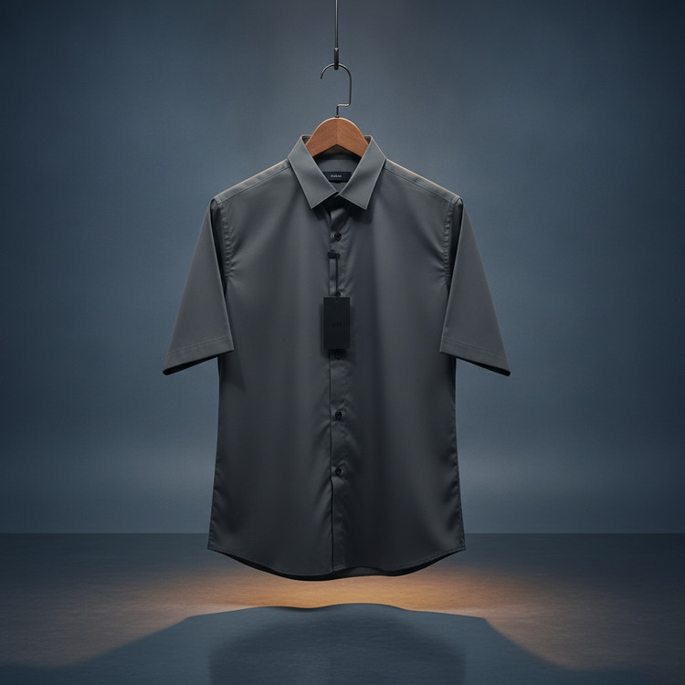 پیراهن مردانه آستین کوتاه قاپک دار برند H&M