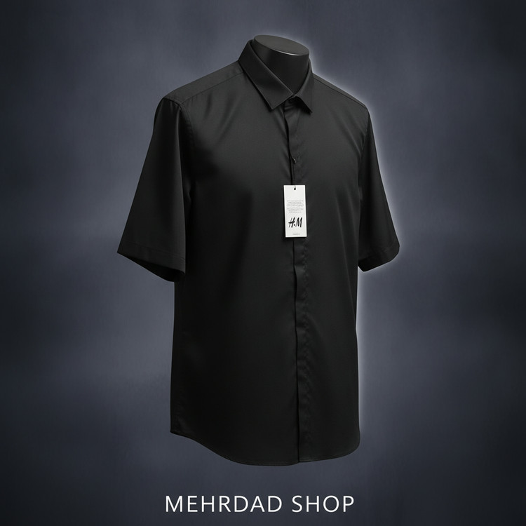 پیراهن مردانه آستین کوتاه قاپک دار برند H&M