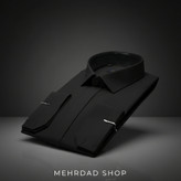 پیراهن مردانه مشکی قاپکدار پارچه دوشین ترک با کیفیت بینظیر